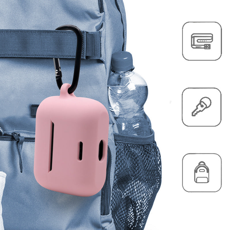 Anti-fall Silicone Case for TOZO NC2 Wireless Bluetooth Headphones Cover with Anti-lost Carabiner