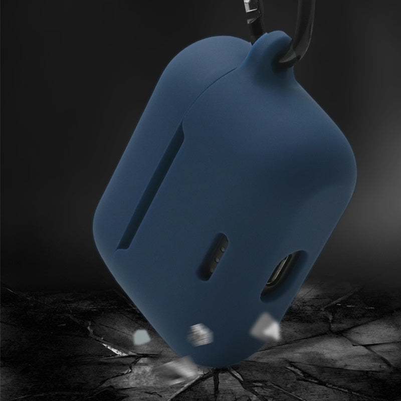 Anti-fall Silicone Case for TOZO NC2 Wireless Bluetooth Headphones Cover with Anti-lost Carabiner