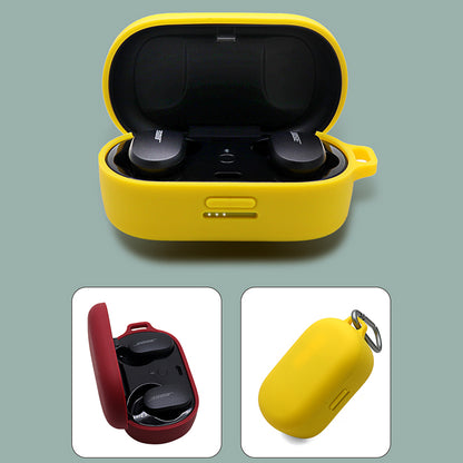 For Bose QuietComfort Earbuds Silicone Cover Bluetooth TWS Earphone Protective Sleeve Case with Anti-lost Buckle