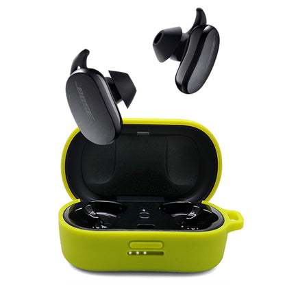 For Bose QuietComfort Earbuds Silicone Cover Bluetooth TWS Earphone Protective Sleeve Case with Anti-lost Buckle