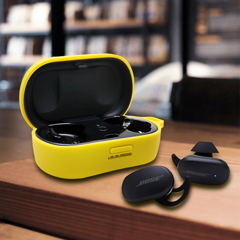 For Bose QuietComfort Earbuds Silicone Cover Bluetooth TWS Earphone Protective Sleeve Case with Anti-lost Buckle