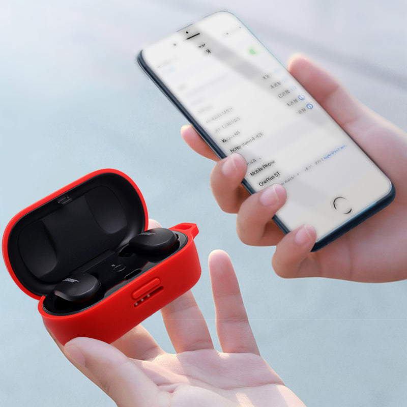 For Bose QuietComfort Earbuds Silicone Cover Bluetooth TWS Earphone Protective Sleeve Case with Anti-lost Buckle