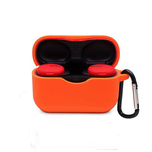 For Sony WF-H800 TWS Bluetooth Earphone Silicone Drop-proof Cover Case with Hanging Buckle