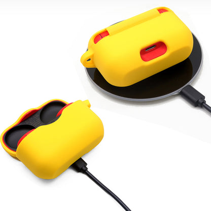 For Sony WF-H800 TWS Bluetooth Earphone Silicone Drop-proof Cover Case with Hanging Buckle