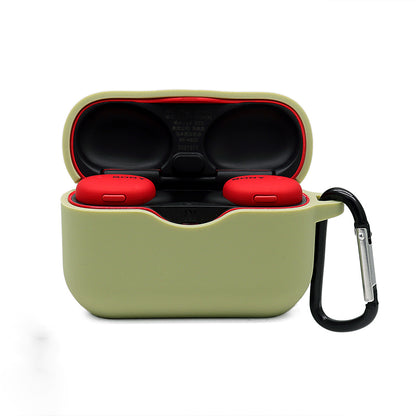 For Sony WF-H800 TWS Bluetooth Earphone Silicone Drop-proof Cover Case with Hanging Buckle