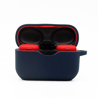 For Sony WF-H800 TWS Bluetooth Earphone Silicone Drop-proof Cover Case with Hanging Buckle