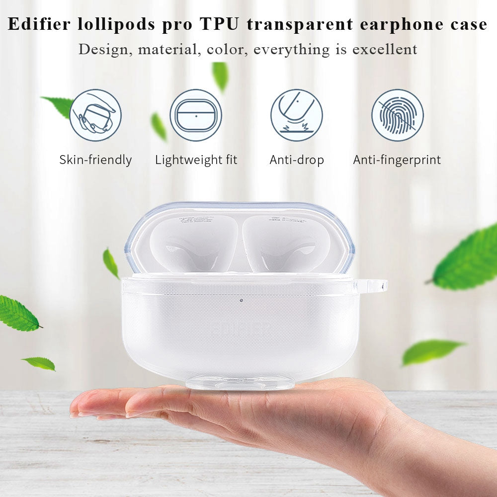 Protective Case for Edifier Lollipods Pro TPU Case Cover Portable Anti-Scratch Earbuds Protector with Keychain