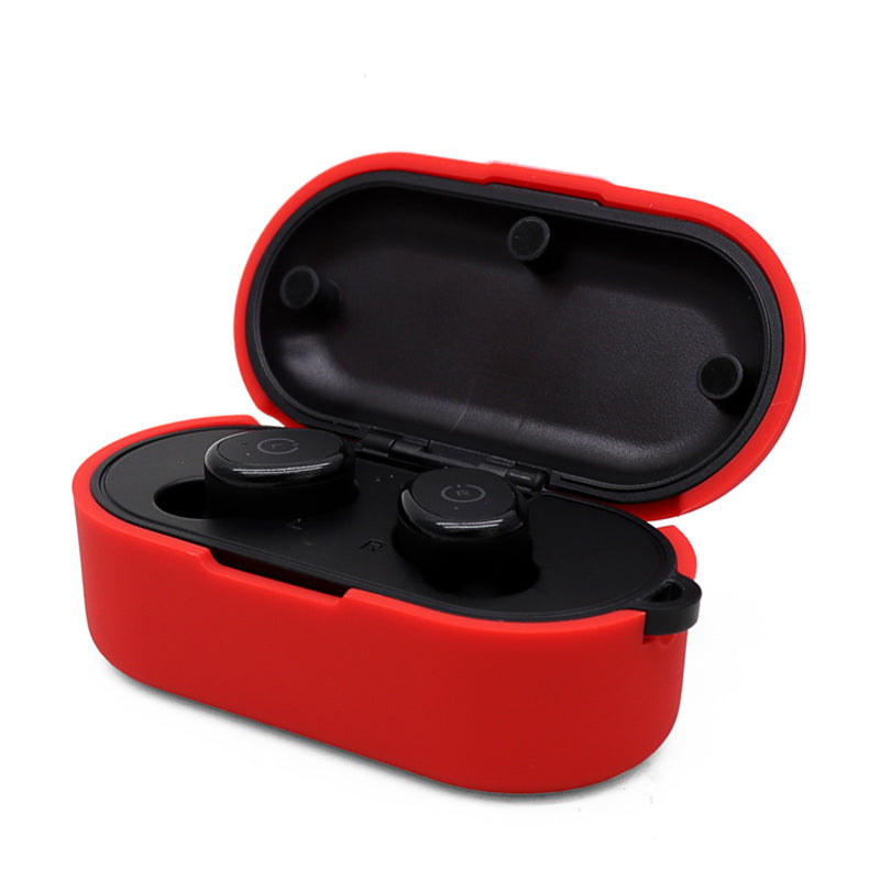 Earphone Case for TOZO T10, Bluetooth Earbuds Silicone Cover Charging Box Shell Protector with Anti-loss Buckle