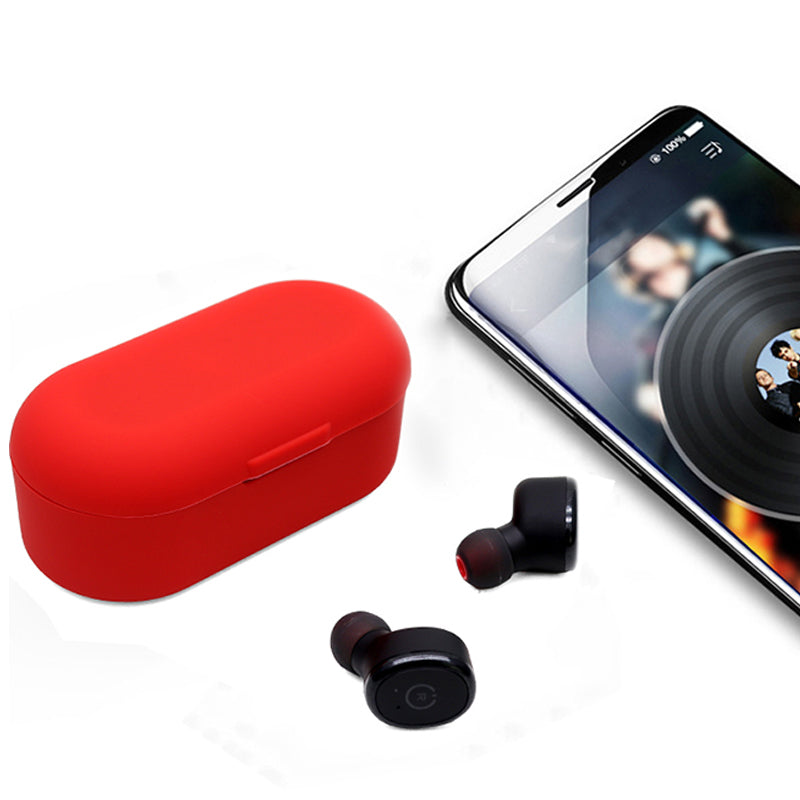 Earphone Case for TOZO T10, Bluetooth Earbuds Silicone Cover Charging Box Shell Protector with Anti-loss Buckle