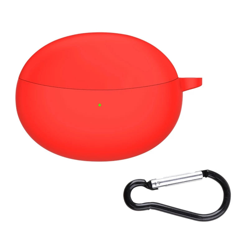 For OPPO Enco Air2 Pro Earbuds Silicone Case Earphone Organizer Protective Skin Sleeve with Carabiner
