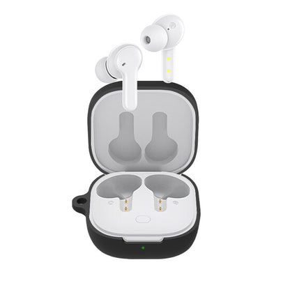 For QCY T13 Anti-scratch Silicone Cover Anti-drop Bluetooth Earphone Protective Sleeve Case with Anti-lost Buckle