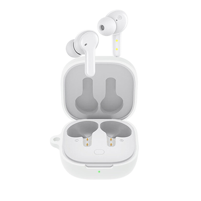 For QCY T13 Anti-scratch Silicone Cover Anti-drop Bluetooth Earphone Protective Sleeve Case with Anti-lost Buckle