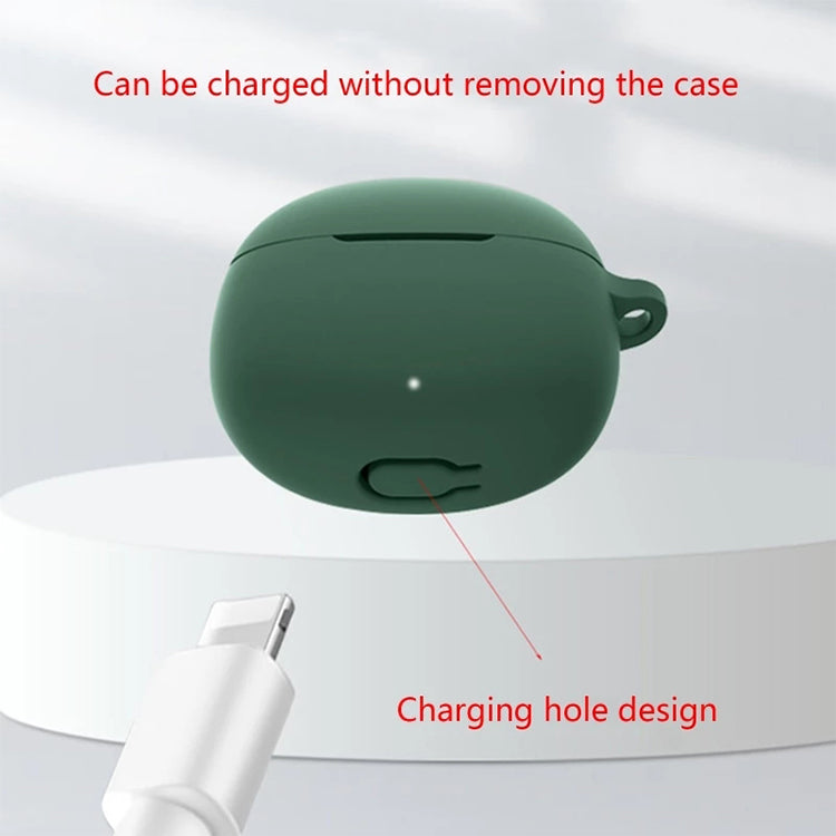 Silicone Case for QCY T20 Bluetooth Earbuds Cover Drop-Proof Soft Protector with Anti-Lost Buckle