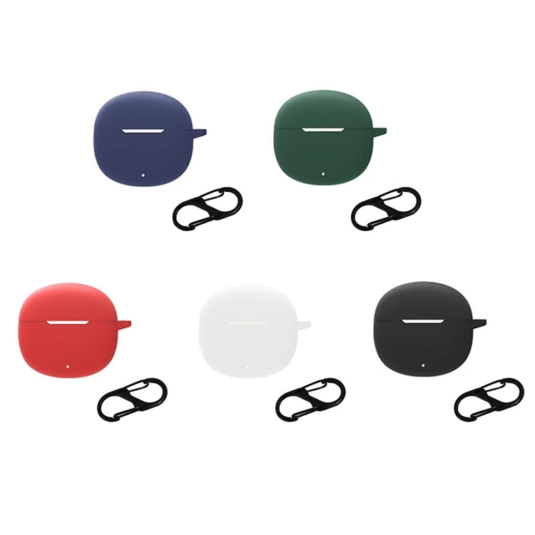Silicone Case for QCY T20 Bluetooth Earbuds Cover Drop-Proof Soft Protector with Anti-Lost Buckle