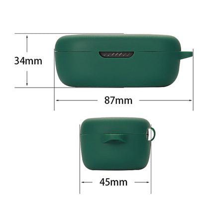 For JBL QUANTUM TWS Bluetooth Headphone Silicone Case Earphone Protective Cover with Hanging Buckle