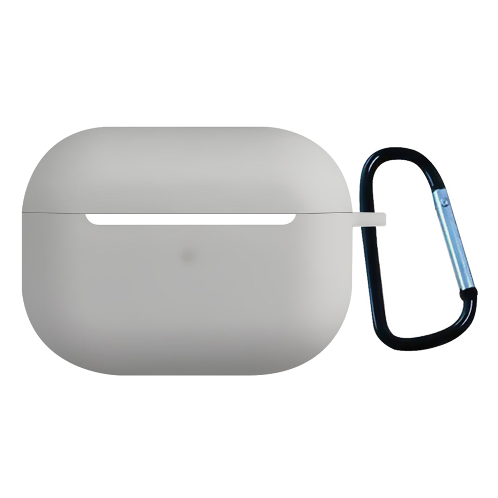 2.5mm Earphone Silicone Case for Apple AirPods Pro, Bluetooth Earbud Charging Box Anti-drop Cover with Carabiner