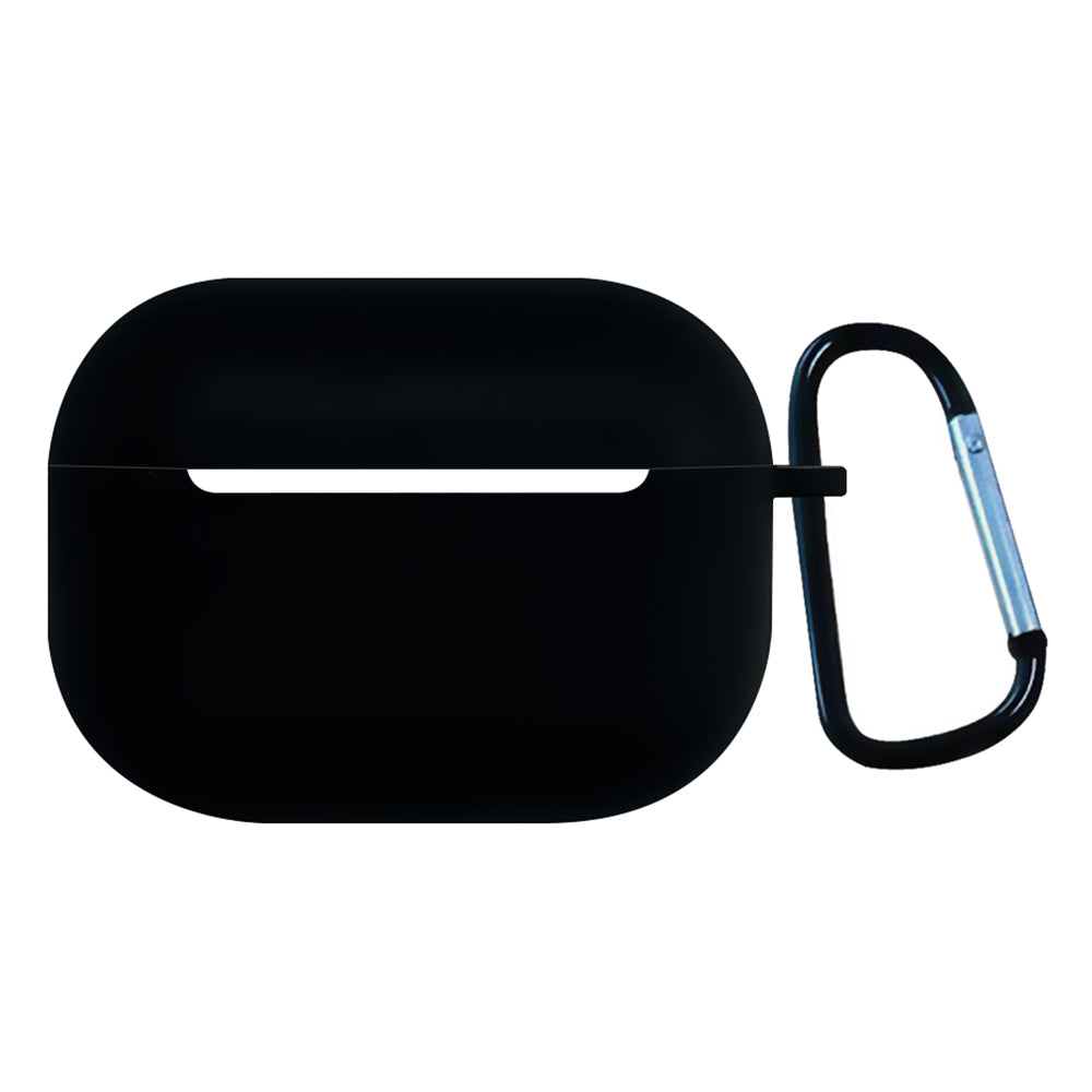 2.5mm Earphone Silicone Case for Apple AirPods Pro, Bluetooth Earbud Charging Box Anti-drop Cover with Carabiner