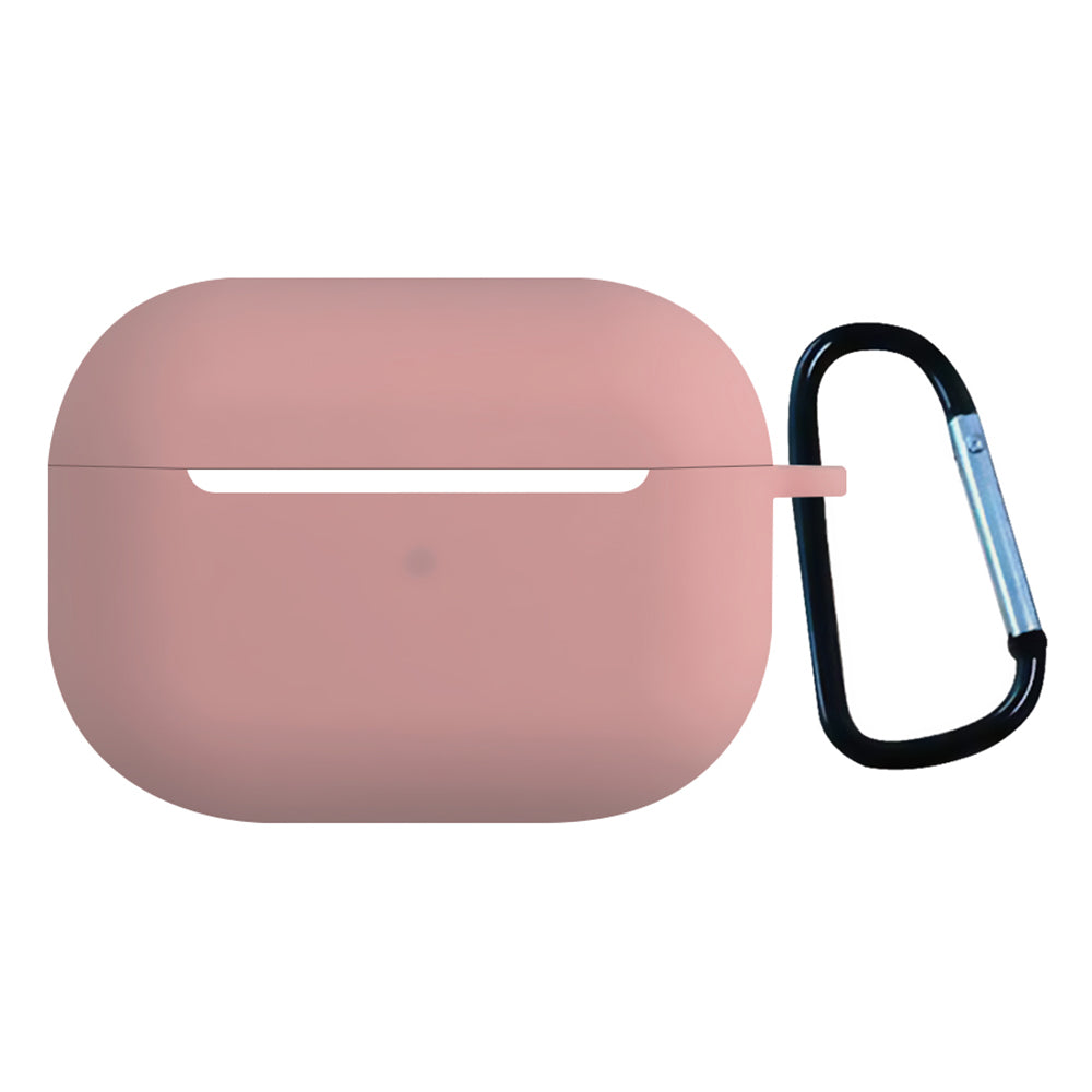 2.5mm Earphone Silicone Case for Apple AirPods Pro, Bluetooth Earbud Charging Box Anti-drop Cover with Carabiner