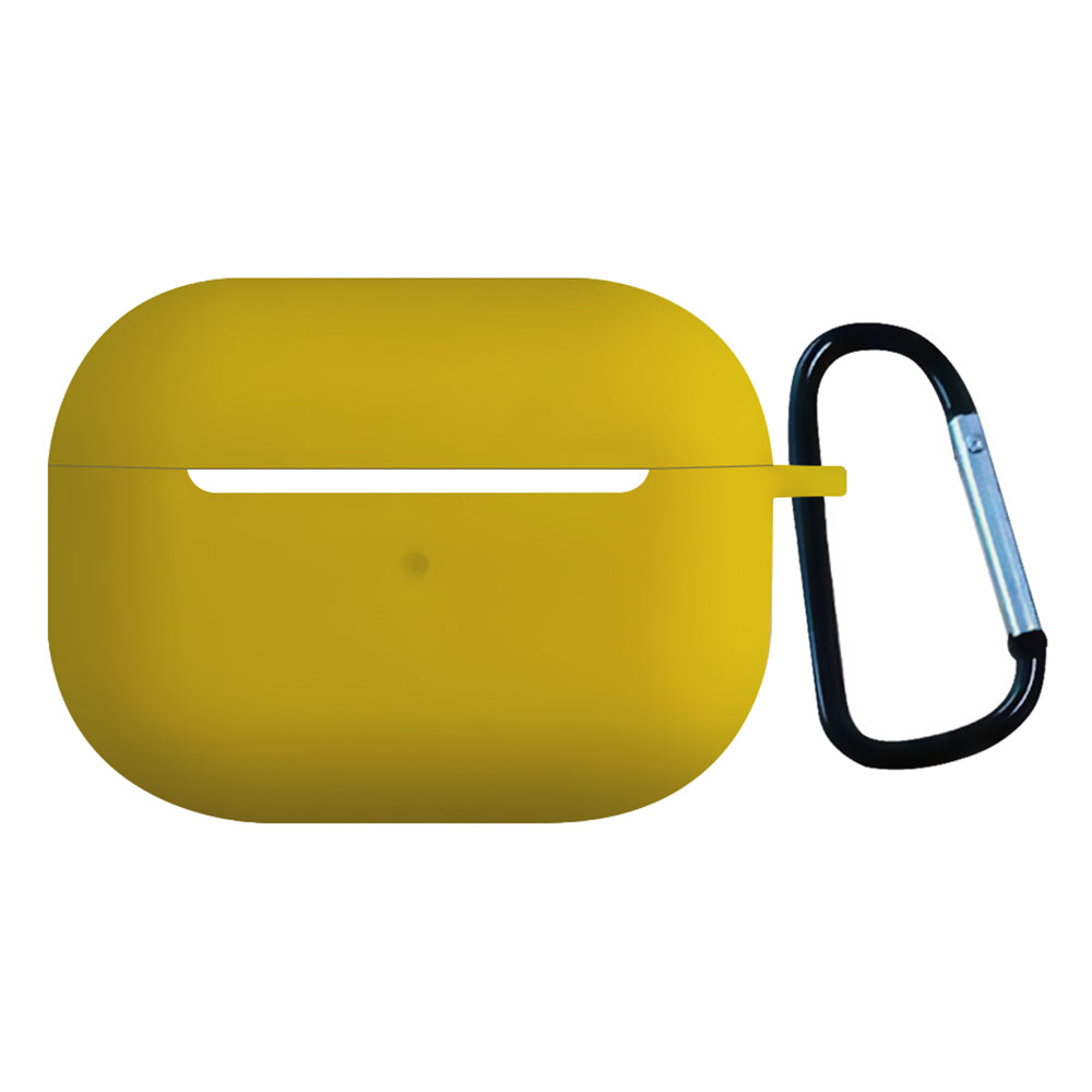 2.5mm Earphone Silicone Case for Apple AirPods Pro, Bluetooth Earbud Charging Box Anti-drop Cover with Carabiner
