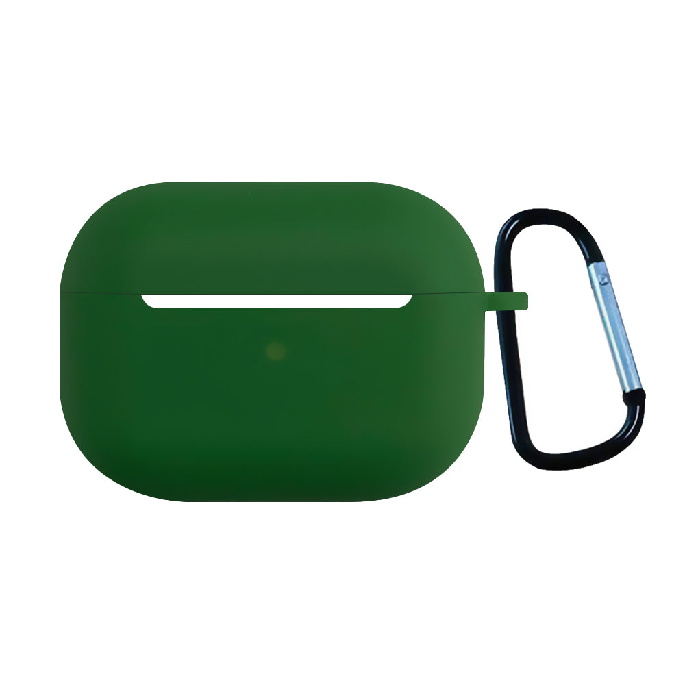 2.5mm Earphone Silicone Case for Apple AirPods Pro, Bluetooth Earbud Charging Box Anti-drop Cover with Carabiner