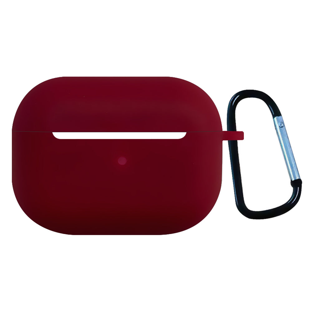 2.5mm Earphone Silicone Case for Apple AirPods Pro, Bluetooth Earbud Charging Box Anti-drop Cover with Carabiner