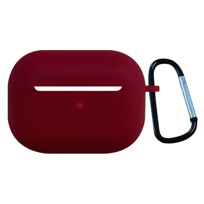 2.5mm Earphone Silicone Case for Apple AirPods Pro, Bluetooth Earbud Charging Box Anti-drop Cover with Carabiner