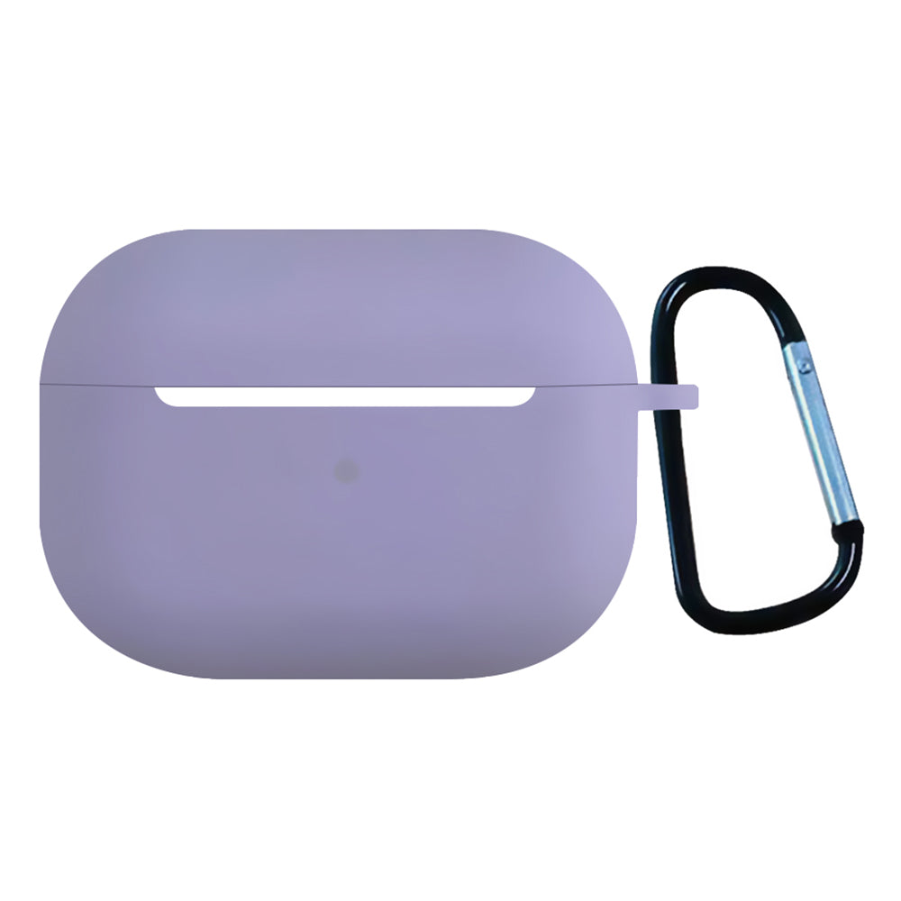 2.5mm Earphone Silicone Case for Apple AirPods Pro, Bluetooth Earbud Charging Box Anti-drop Cover with Carabiner