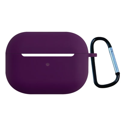 2.5mm Earphone Silicone Case for Apple AirPods Pro, Bluetooth Earbud Charging Box Anti-drop Cover with Carabiner