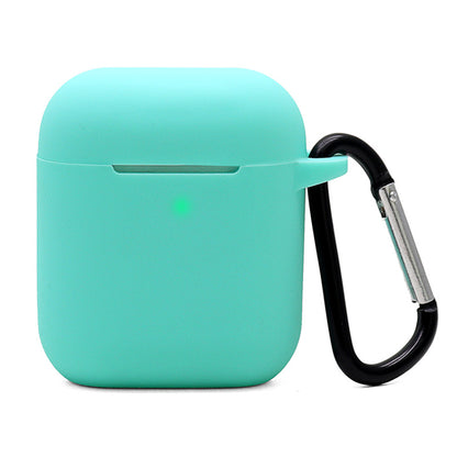 Silicone Case for Apple AirPods with Charging Case (2016)  /  (2019)  /  AirPods with Wireless Charging Case (2019), 2.5mm Thicken Protective Cover with D Ring Buckle