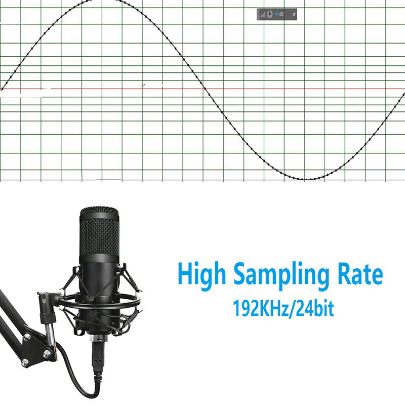BM800 USB Streaming PC Microphone Kit 192KHz/24Bit Condenser Mic for Podcasting Gaming Home Recording