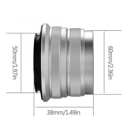 7ARTISANS 25mm F1.8 Prime Camera Lens Large Aperture Lens for Sony E Mount/Fujifilm/Canon EOS-M Mount Micro 4/3 Cameras A7 A7II A7R