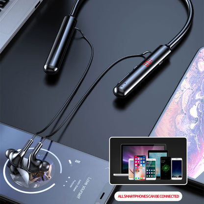 960 Bluetooth 5.0 Earphone Sports Neckband Headphone Bass Stereo Power LED Display Noise Cancelling Headset Support TF Card