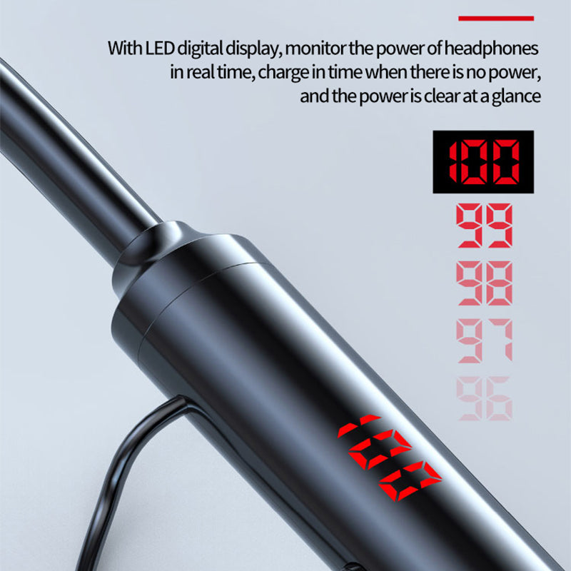 960 Bluetooth 5.0 Earphone Sports Neckband Headphone Bass Stereo Power LED Display Noise Cancelling Headset Support TF Card