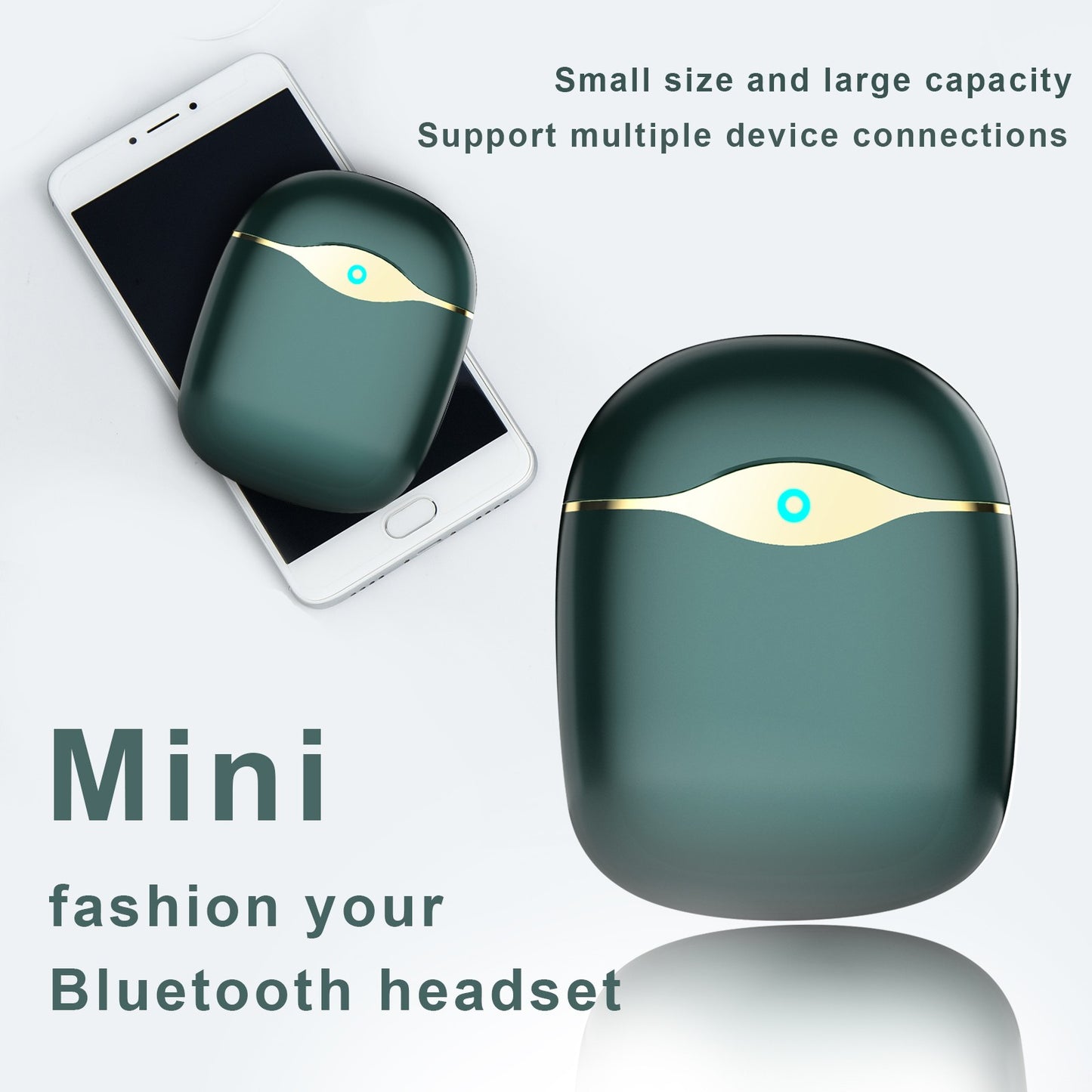 M18 TWS Bluetooth 5.2 Headset Binaural Stereo Wireless Earbuds IP3 Waterproof Sports Headphones Compatible with Mobile Phones/ Tablets/Laptops
