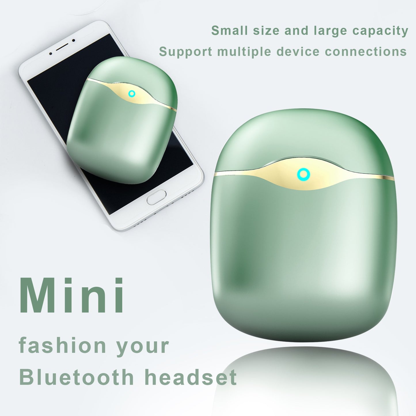 M18 TWS Bluetooth 5.2 Headset Binaural Stereo Wireless Earbuds IP3 Waterproof Sports Headphones Compatible with Mobile Phones/ Tablets/Laptops