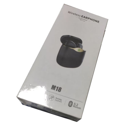 M18 TWS Bluetooth 5.2 Headset Binaural Stereo Wireless Earbuds IP3 Waterproof Sports Headphones Compatible with Mobile Phones/ Tablets/Laptops