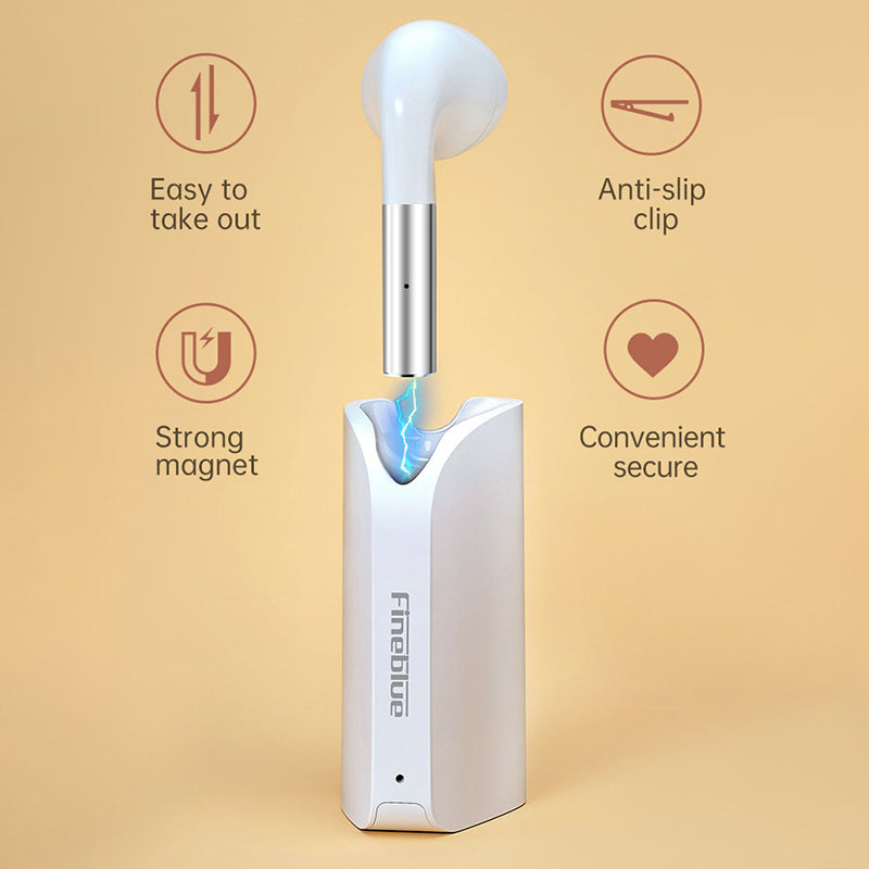 FINEBLUE F5 Pro Business Wireless Bluetooth Earphones with Clip-on Lavalier Charging Case
