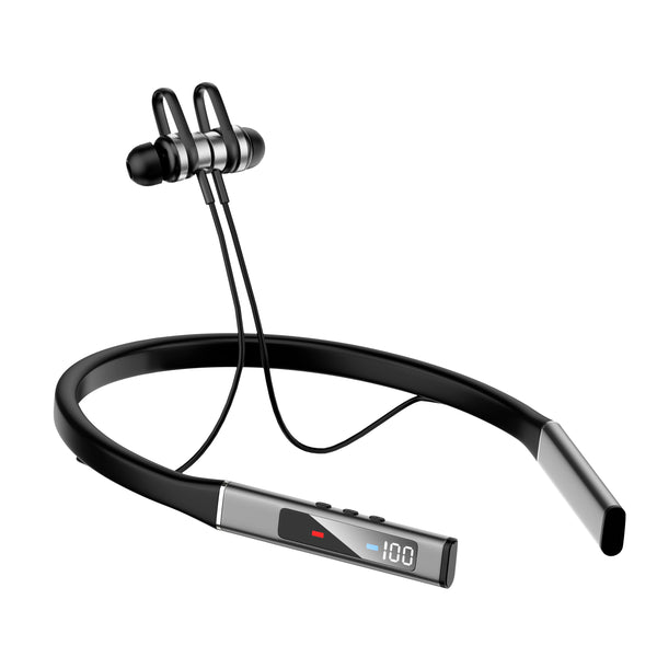 K18 Neckband Bluetooth Headphones Earphones HD Stereo HiFi Sound Headsets with 100H Working Time for Clear Calls, Work, Music, Conference for Cell Phones/Laptop PC/Tablet