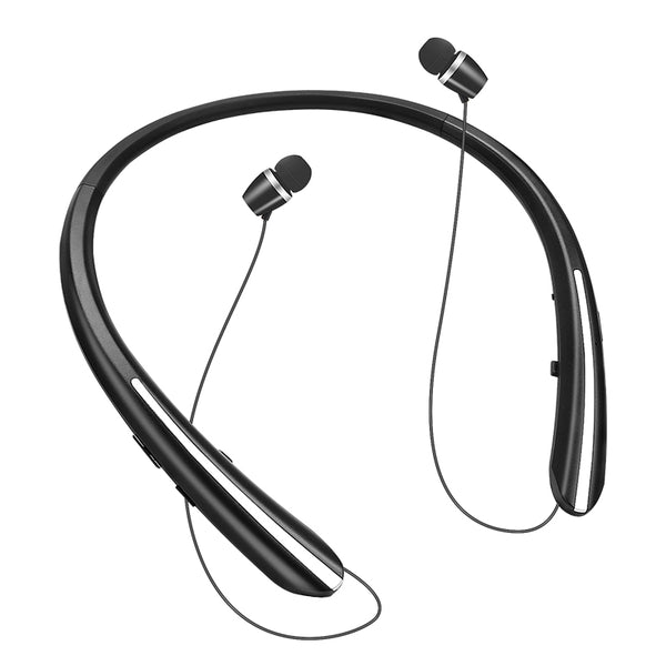HX801 Neckband Headset Bluetooth 5.0 Headphones with Retractable Earbuds for Android/iOS
