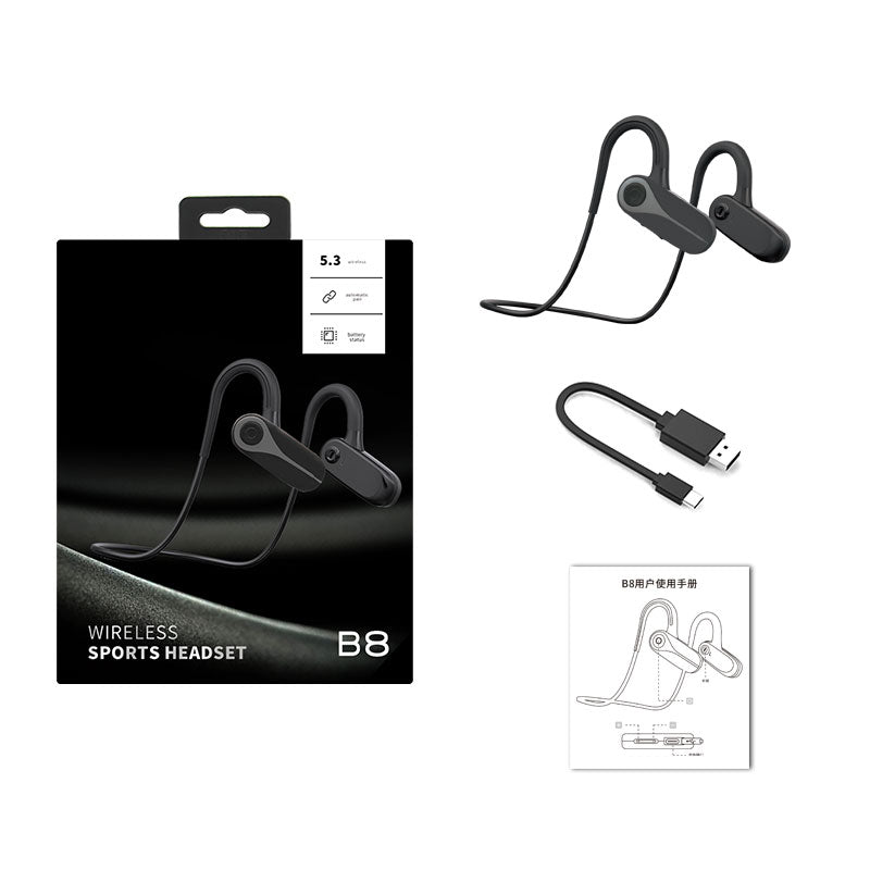 B8 Air Conduction Headphone Bluetooth 5.3 Waterproof Wireless Sports Music Gaming Neckband Headset