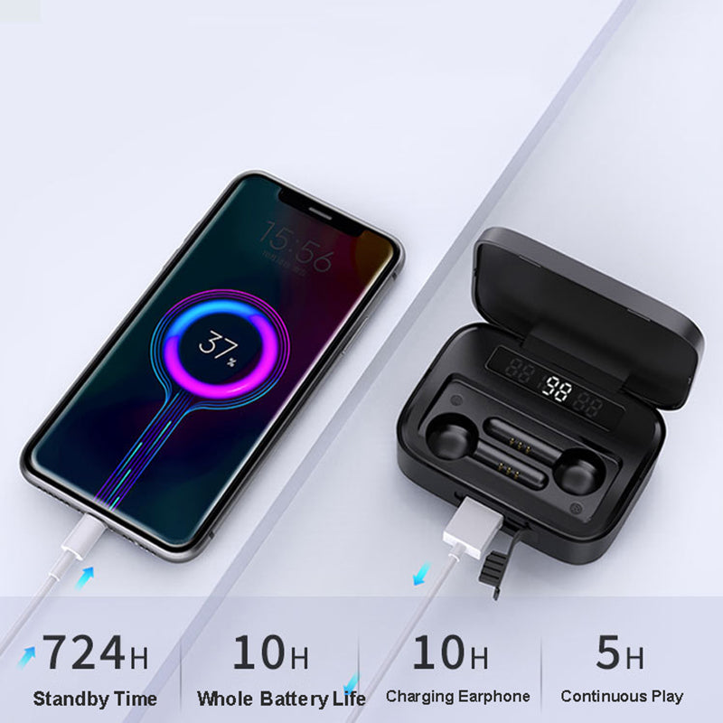 GORSUN V2S Bluetooth 5.0 TWS Headphones with LED Digital Display Noise Reduction Touch Control Earbuds