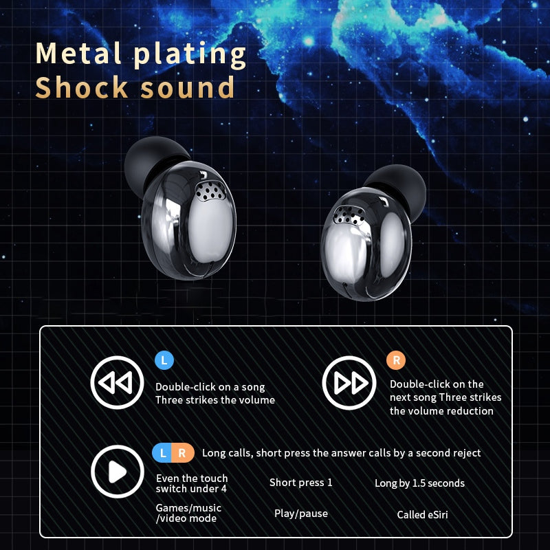 YD04 Wireless Bluetooth Headphones Noise Canceling TWS In-ear Earbuds with Digital Display