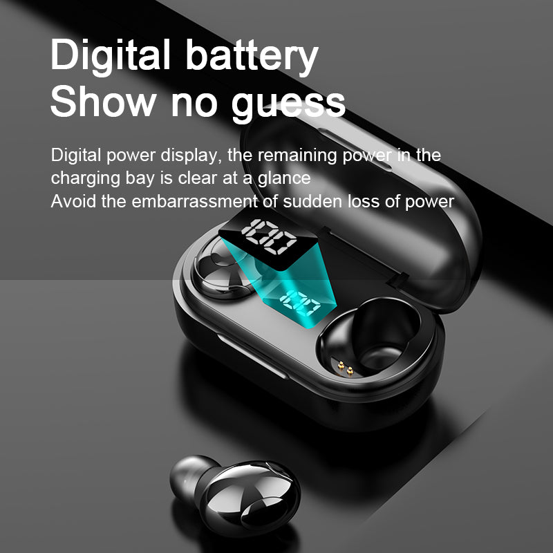 T8 Wireless Bluetooth Headset with Charging Case LED Digital Display Sports Earbuds