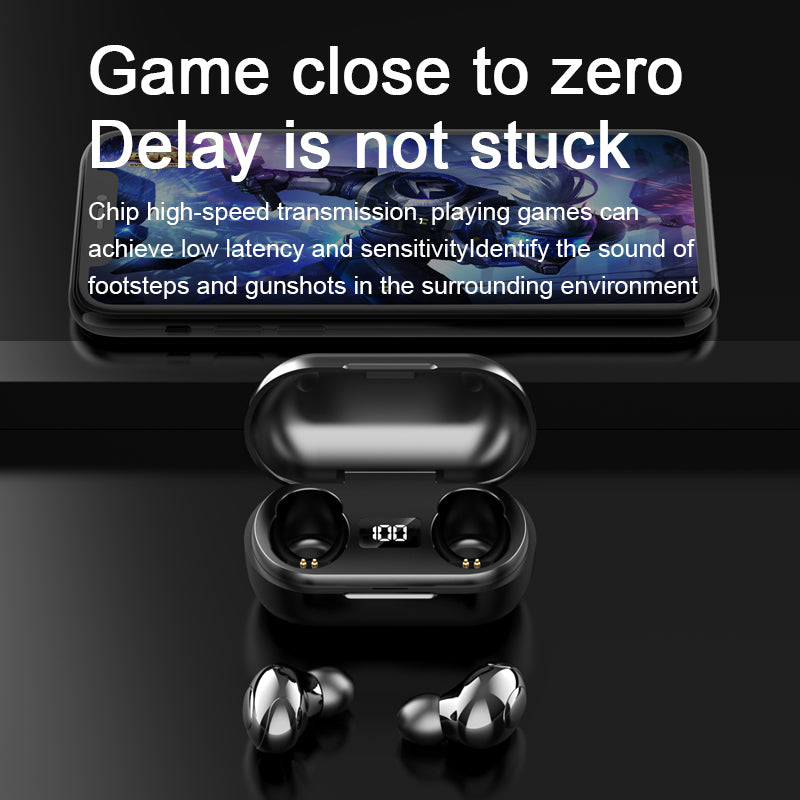 T8 Wireless Bluetooth Headset with Charging Case LED Digital Display Sports Earbuds