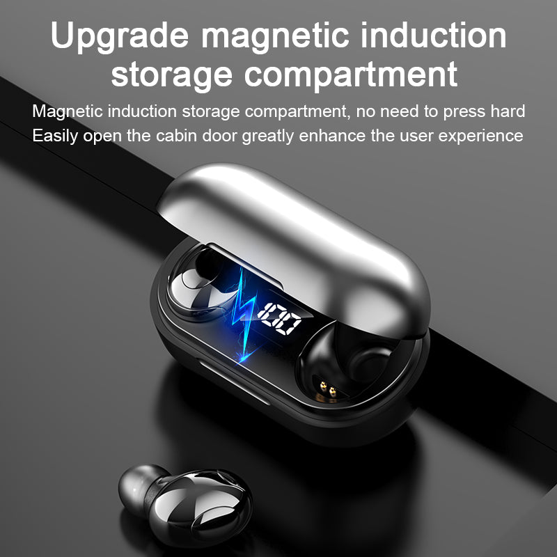 T8 Wireless Bluetooth Headset with Charging Case LED Digital Display Sports Earbuds