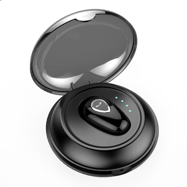 YX01 Single Ear Bluetooth Headset Wireless Mini Earphone Sports Running with Charging Case and Charging Cable