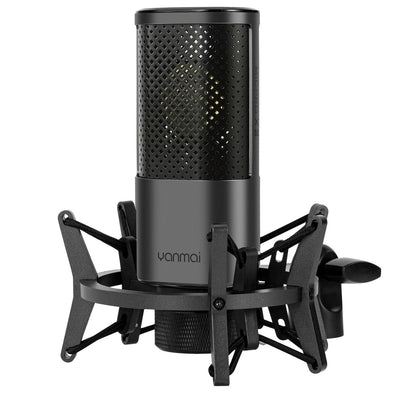 YANMAI X2 Condenser Microphone Kit Cardioid Mic Shock Mount+Foam Cap+Cable for PC Studio Recording