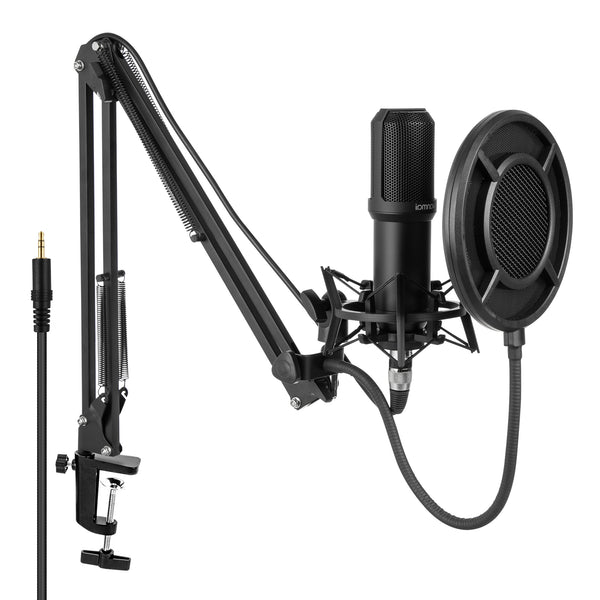 YANMAI Q10 3.5mm Professional Studio Recording Singing Broadcasting Microphone with Bracket Shock Mount Pop Filter Kit