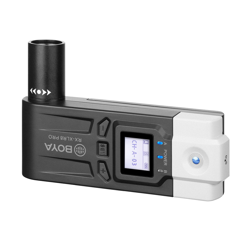 BOYA BY-WM8 Pro-k7 UHF Wireless Microphone System Transmitter+XLR Plug-on Receiver LCD Display 48 Channels 50M Effective Range Lavalier Mic