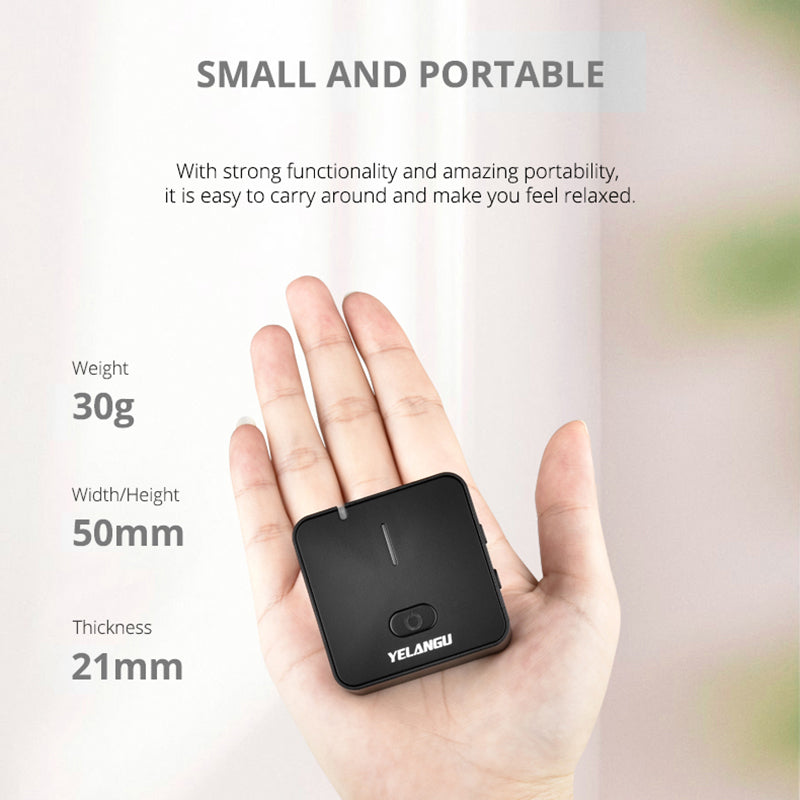 YELANGU MX5 Portable Lavalier Microphone Interview Recording Wireless Mic for Smartphone PC DSLR Camera